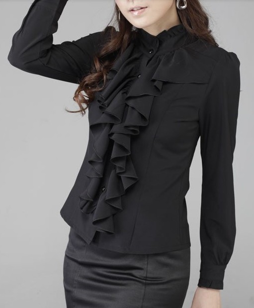women blouses black color with lace